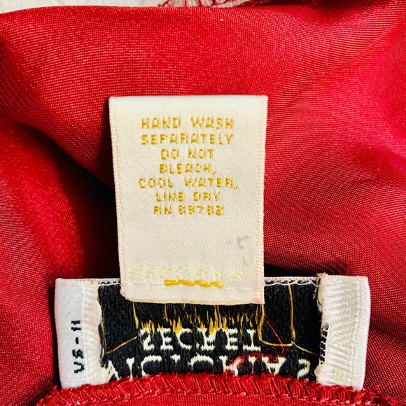 Vintage Rich Red Satin Slip Dress Nighty VS M - Picture 10 of 10